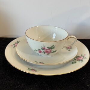 Vintage Royal Crown, 2 oz. Tea Cups and Saucers + Desert plate (3 piece set)